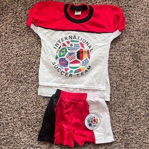 Vintage 90s Camptown Set International Soccer Team 3T 4T